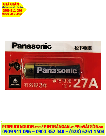 Panasonic 27A-LRV27A/1B5C; Pin Panasonic LRV27A/1B5C Alkaline 12v - Nội địa Trung (Vỉ Giấy)